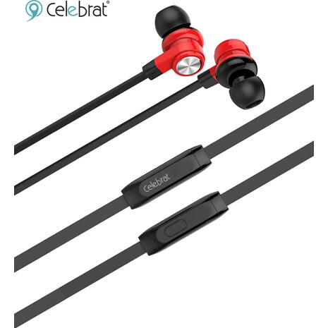 Ακουστικά CELEBRAT earphones D9 με μικρόφωνο κόκκινο